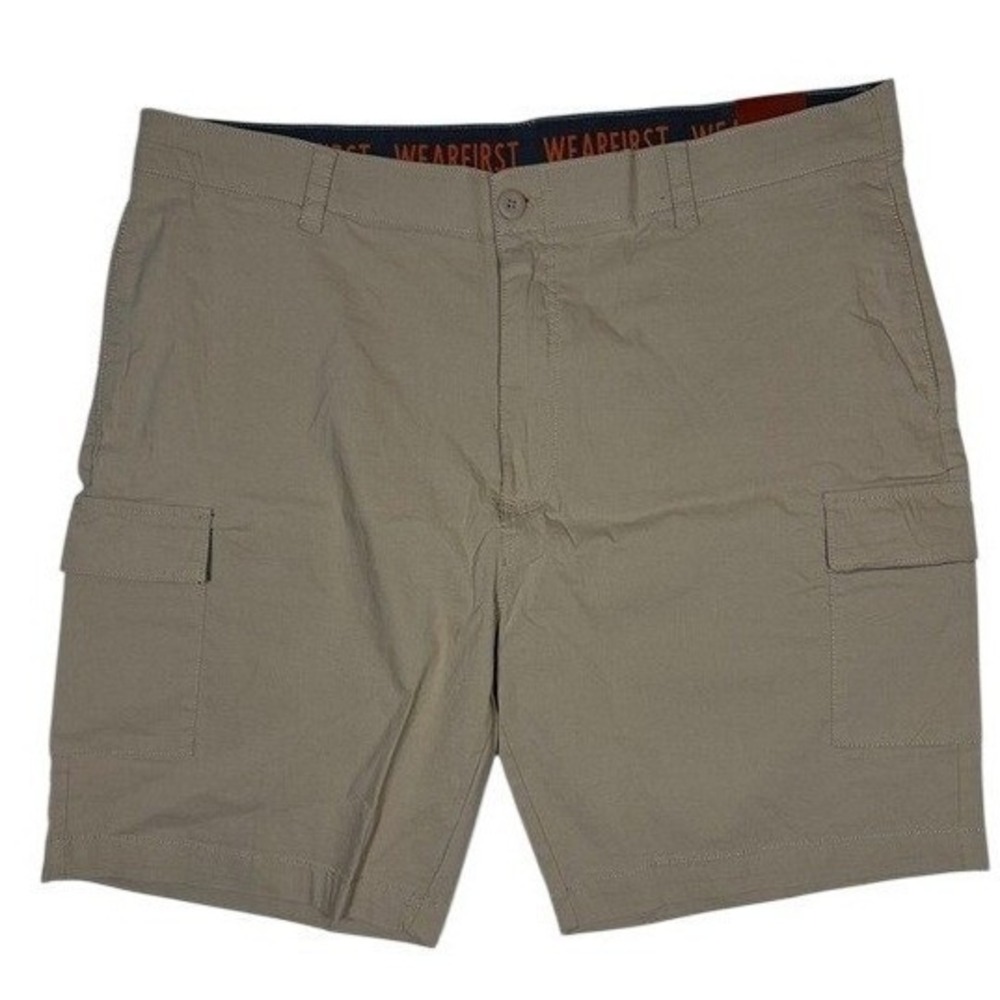 Wearfirst Cargo Shorts‎ Mens 44 Khaki Stretch Cotton Nylon NEW